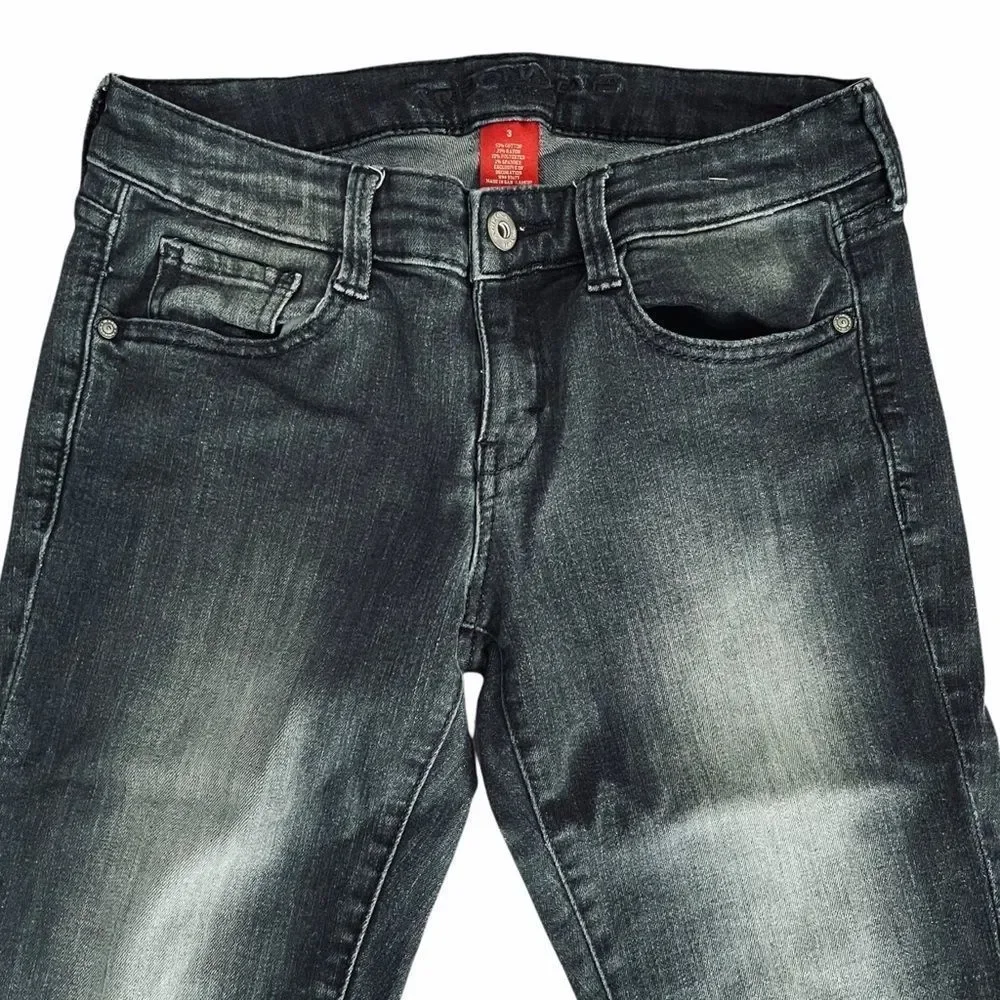 Arizona Black Distressed Skinny Jeans Zipper Hems‎